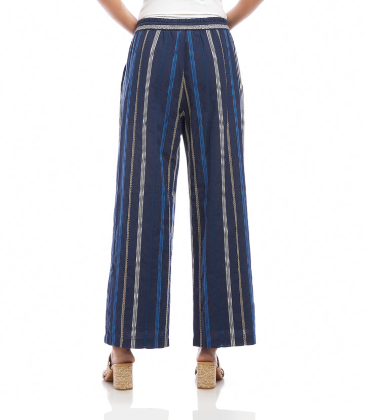 Embroidered Cropped Drawstring Pants