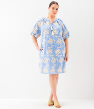 Plus Size Puff Sleeve Tassel Dress