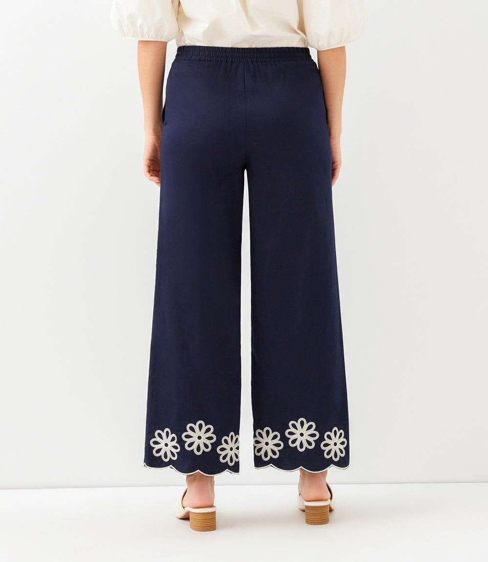 Petite Size Scallop Drawstring Pants