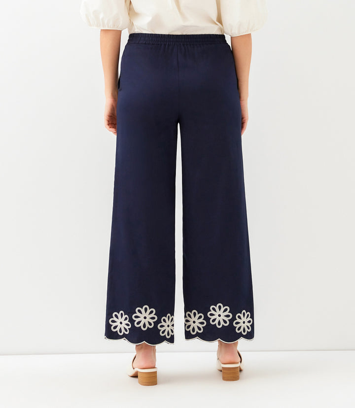 Petite Size Scallop Drawstring Pants