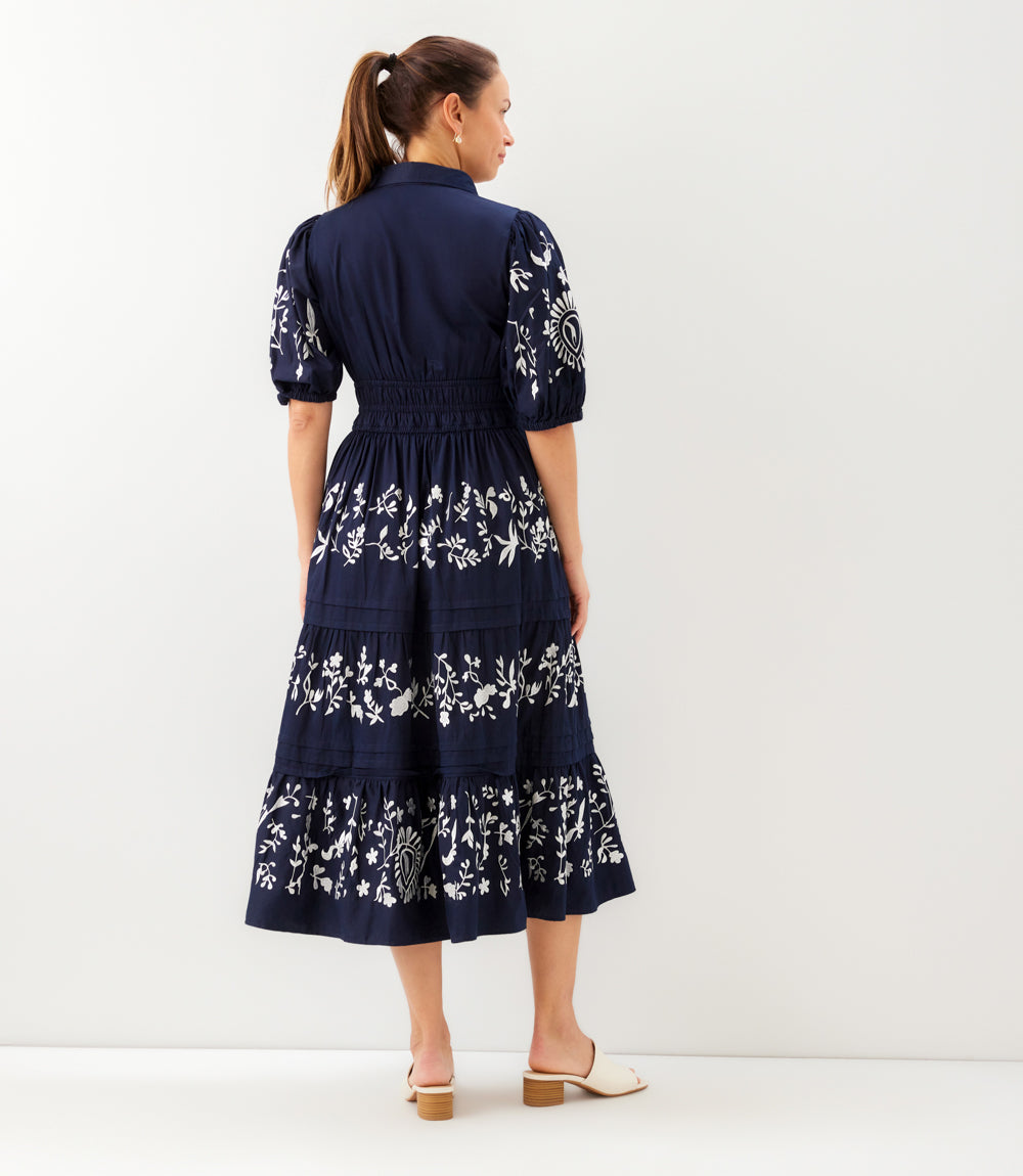 Puff Sleeve Embroidered Dress – Karen Kane