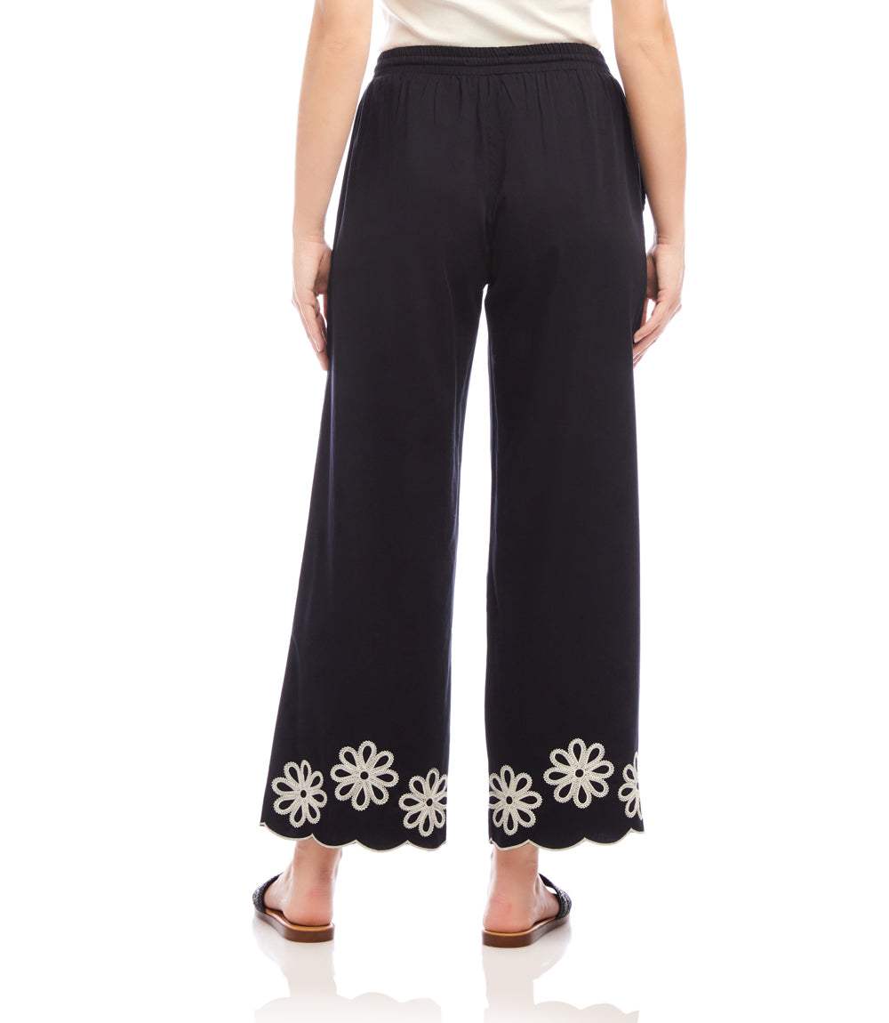 Petite Size Scallop Drawstring Pants