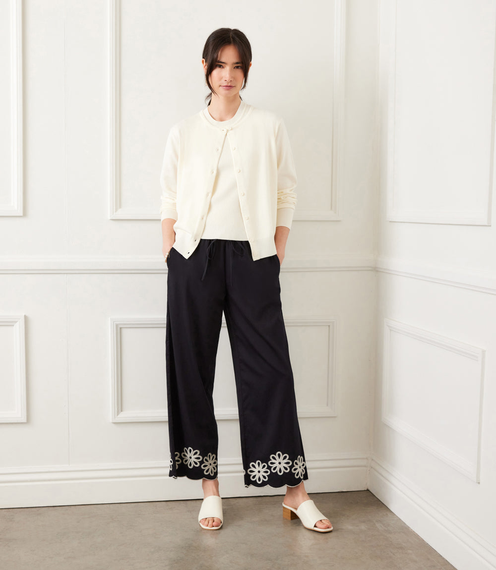 Scallop Drawstring Pants