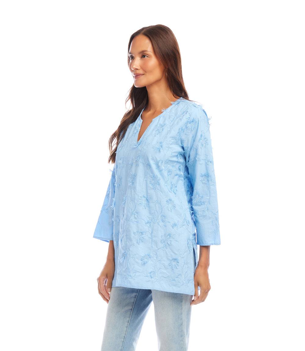 3/4 Sleeve Embroidered Tunic
