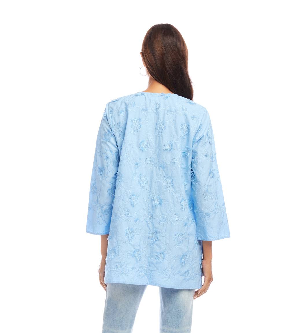 3/4 Sleeve Embroidered Tunic