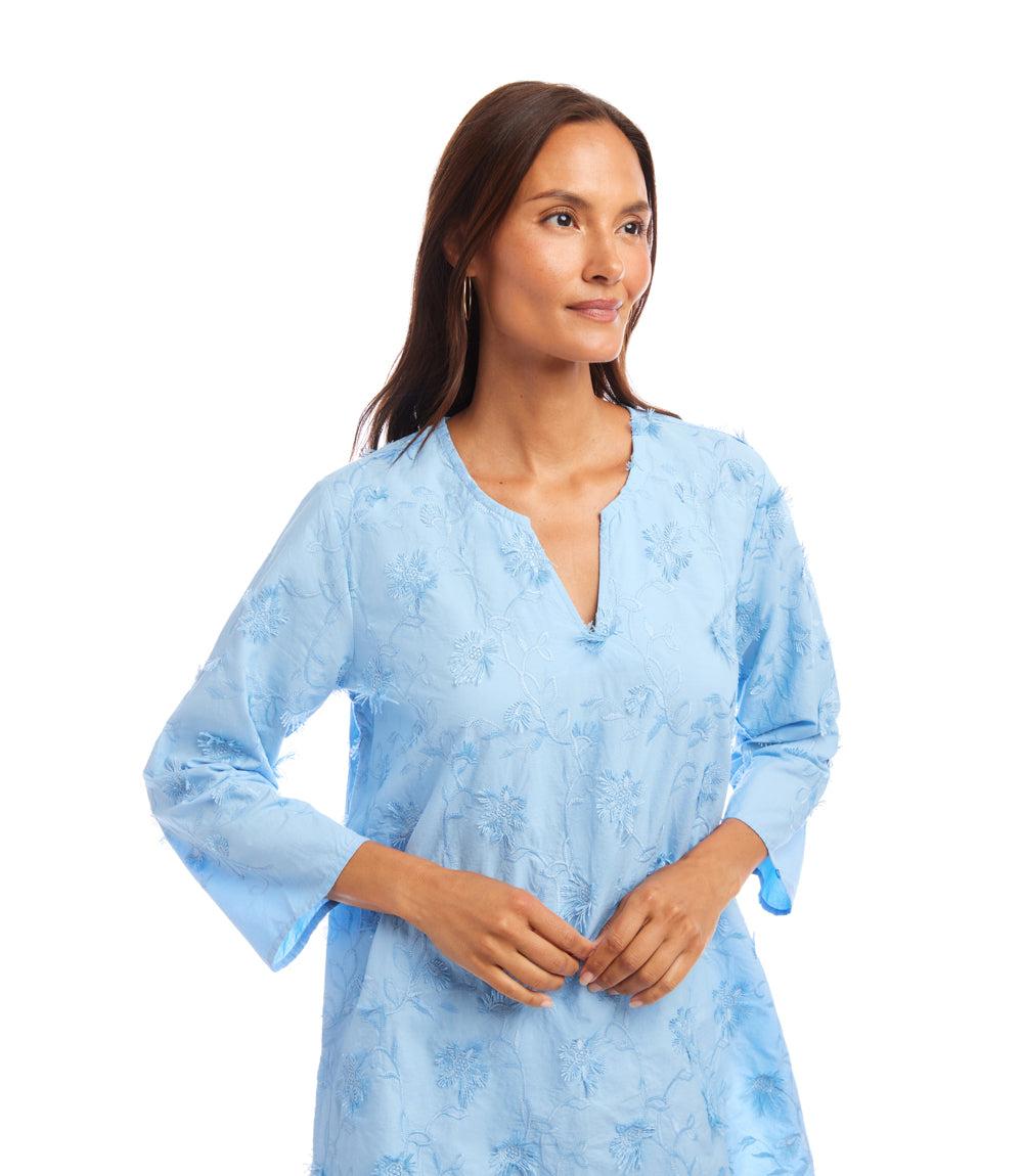 3/4 Sleeve Embroidered Tunic