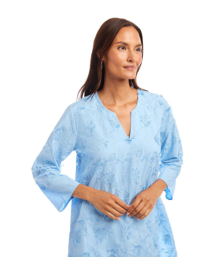 3/4 Sleeve Embroidered Tunic