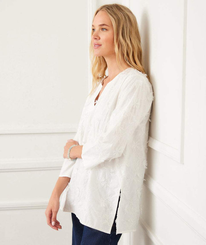3/4 Sleeve Embroidered Tunic