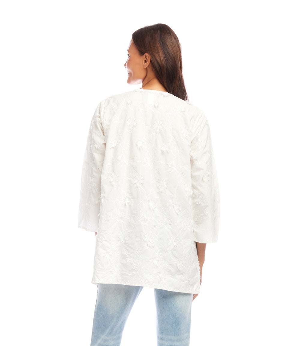 3/4 Sleeve Embroidered Tunic