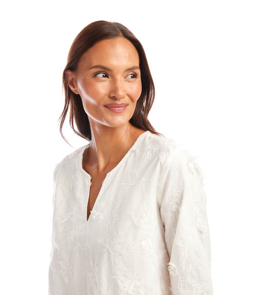 3/4 Sleeve Embroidered Tunic