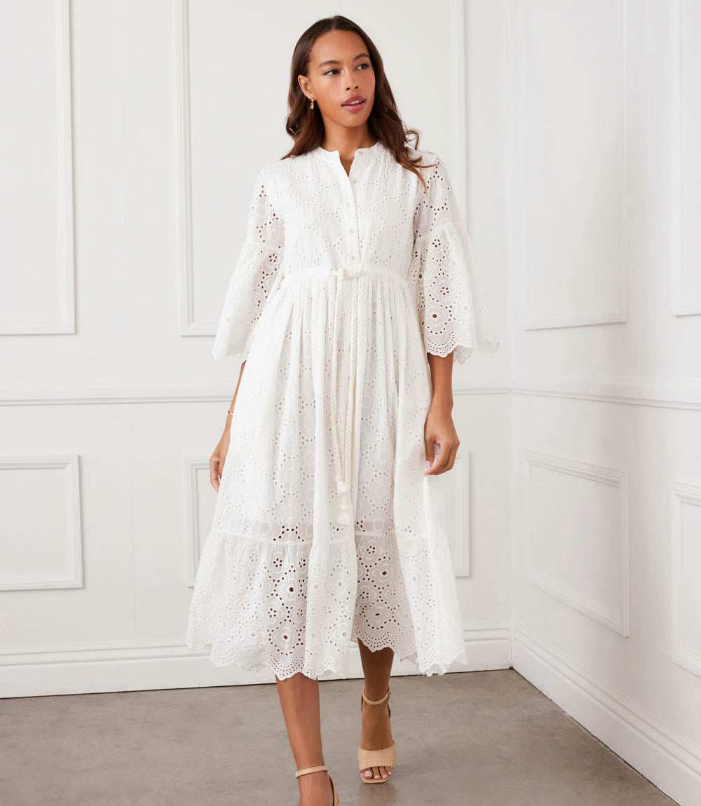 karen kane tiered midi dress Karen Kane Tiered Midi Dress