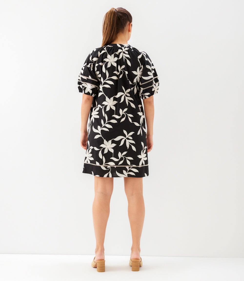 Petite Size Puff Sleeve Tassel Dress