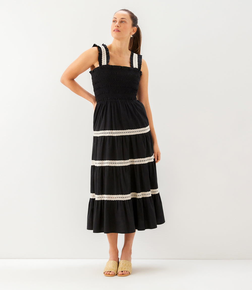 Sleeveless Tiered Midi Dress