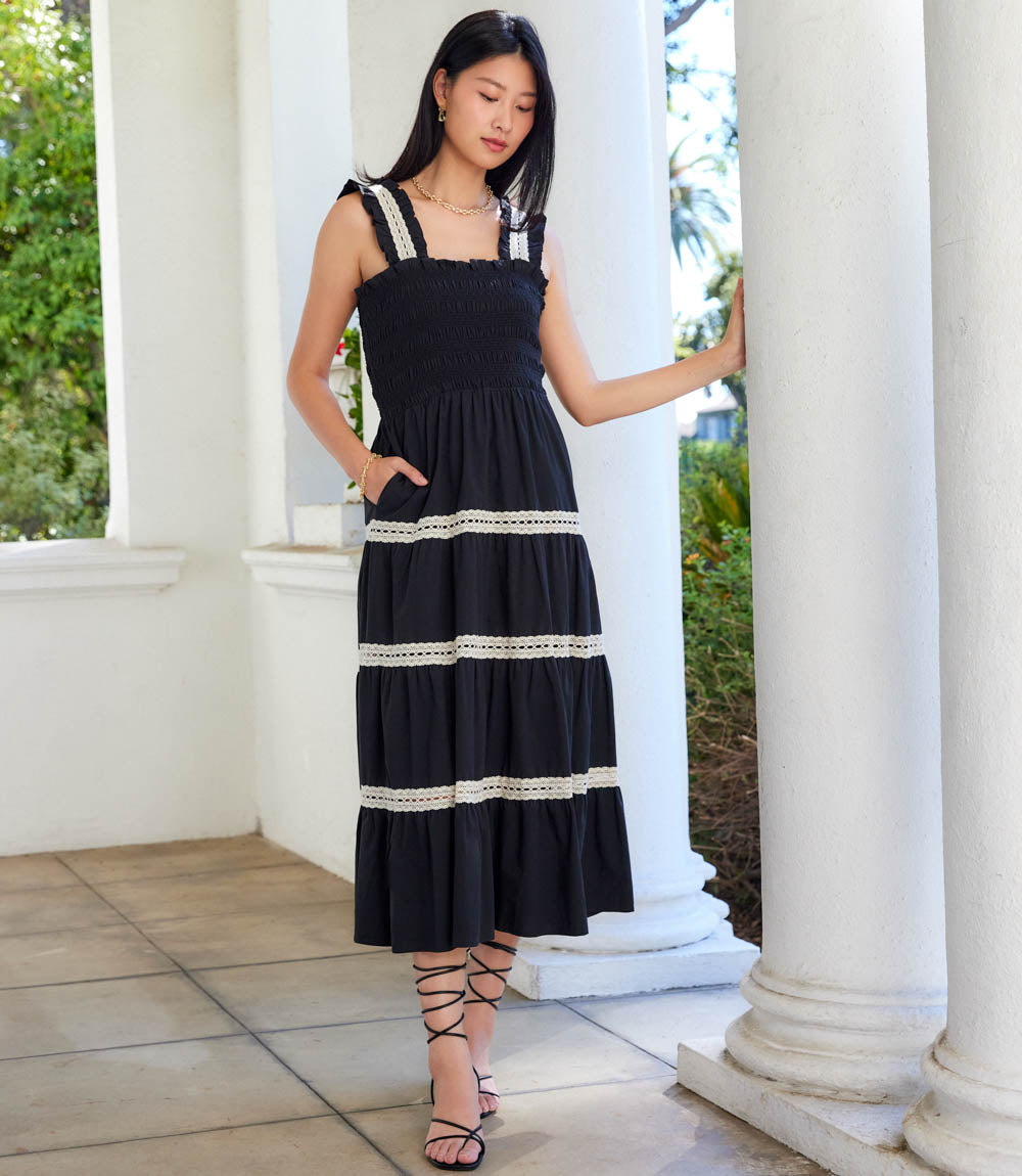 Sleeveless Tiered Midi Dress