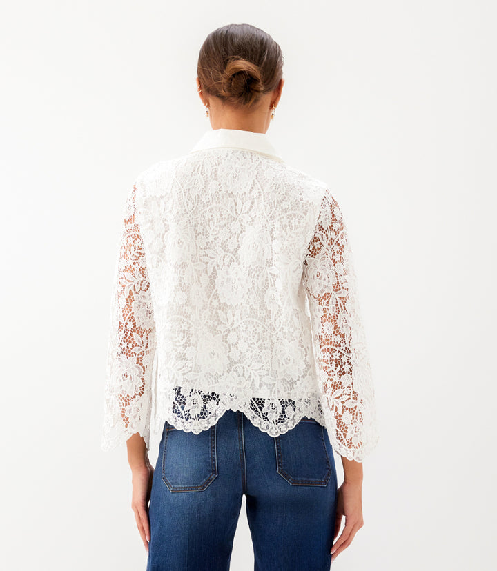 Lace Button Down Soft Jacket