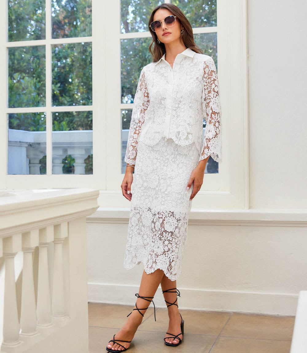 Lace Button Down Soft Jacket