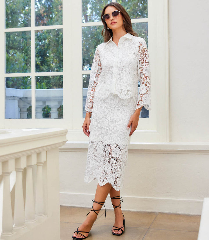 Lace Button Down Soft Jacket