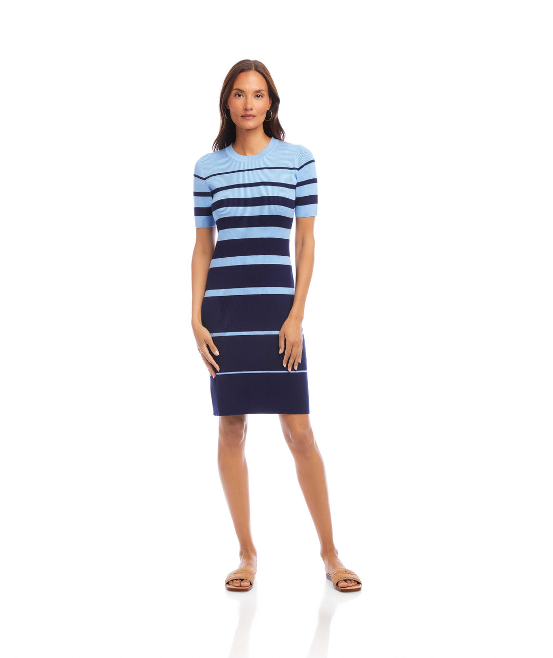 Stripe Ribbed Sweater Dress