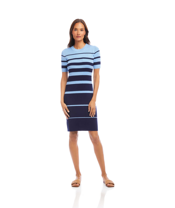 Stripe Ribbed Sweater Dress