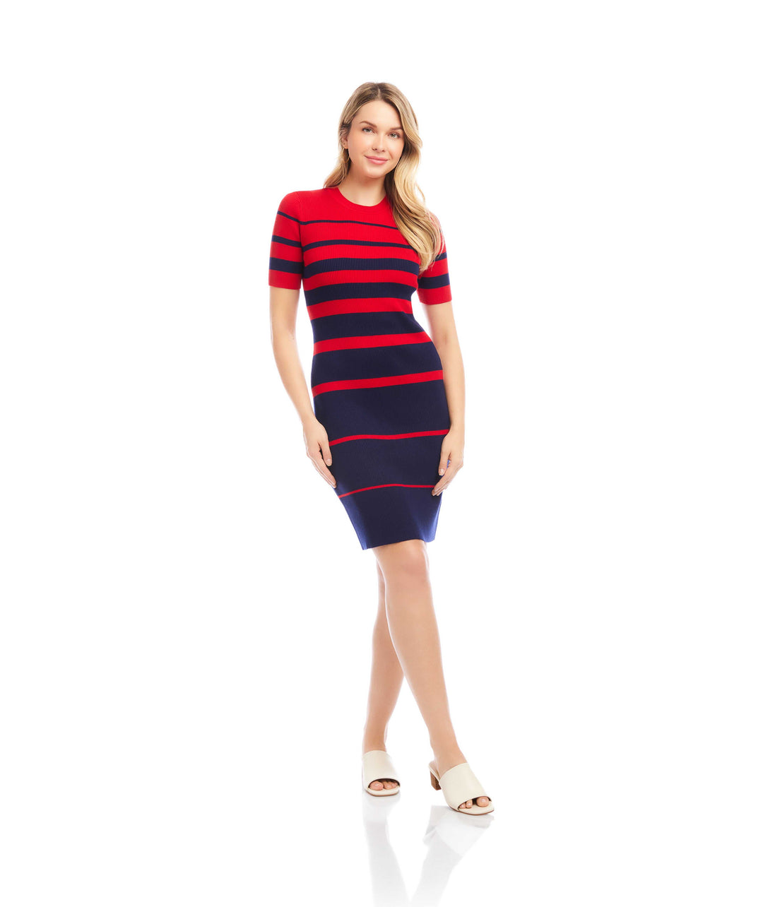 Stripe Ribbed Sweater Dress