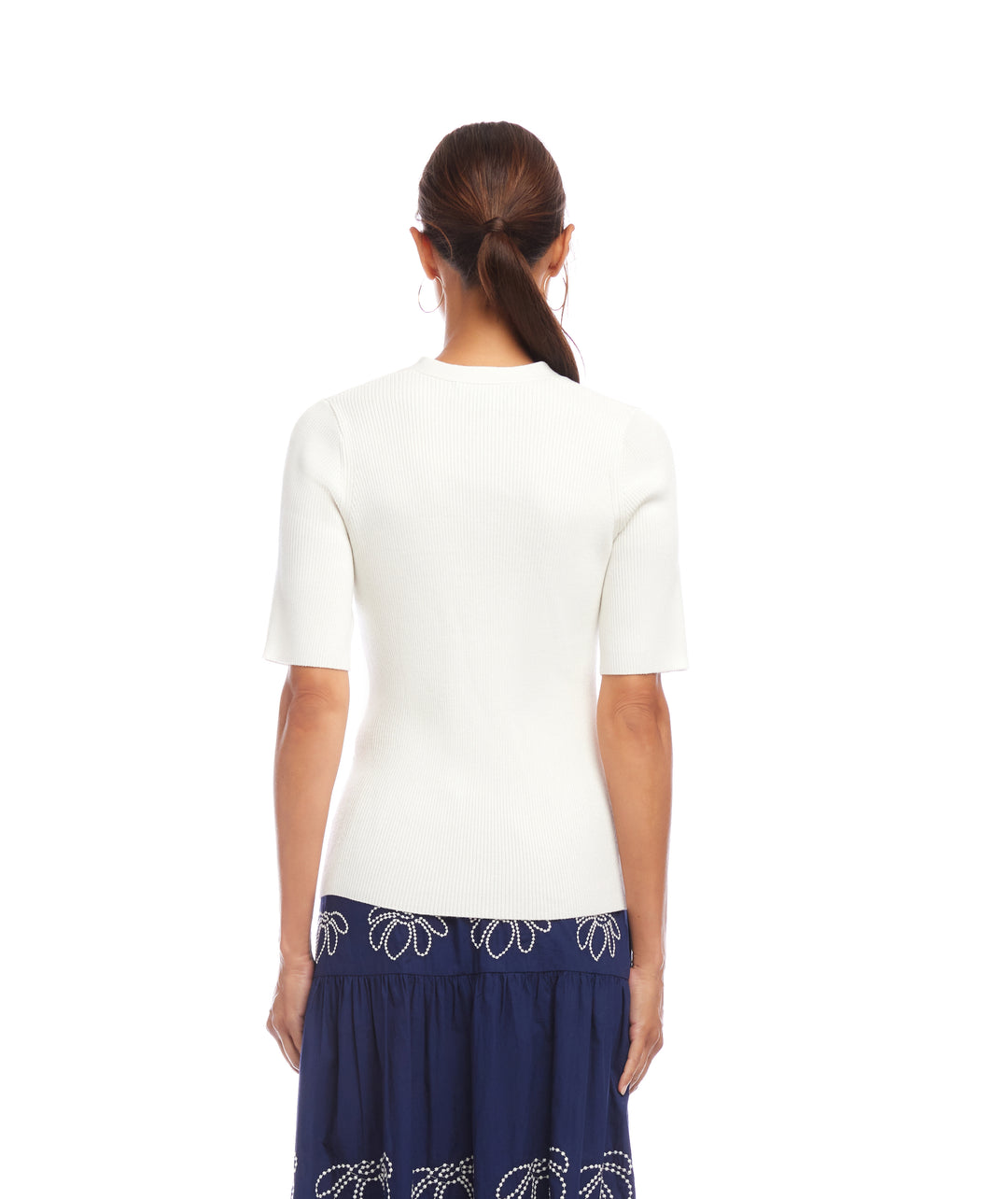 Short Sleeve Ribbed Cardigan Sweater