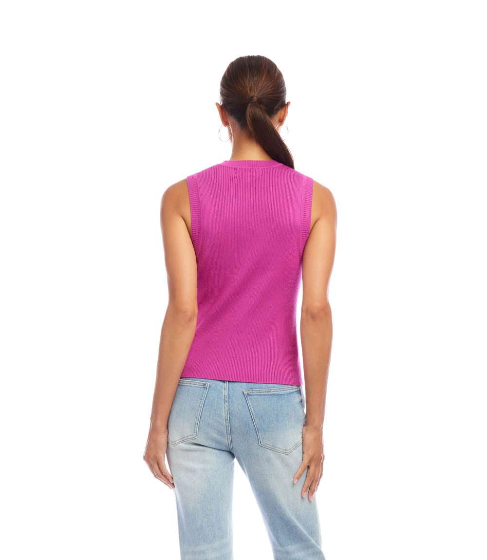 Sleeveless Ribbed Sweater Tank