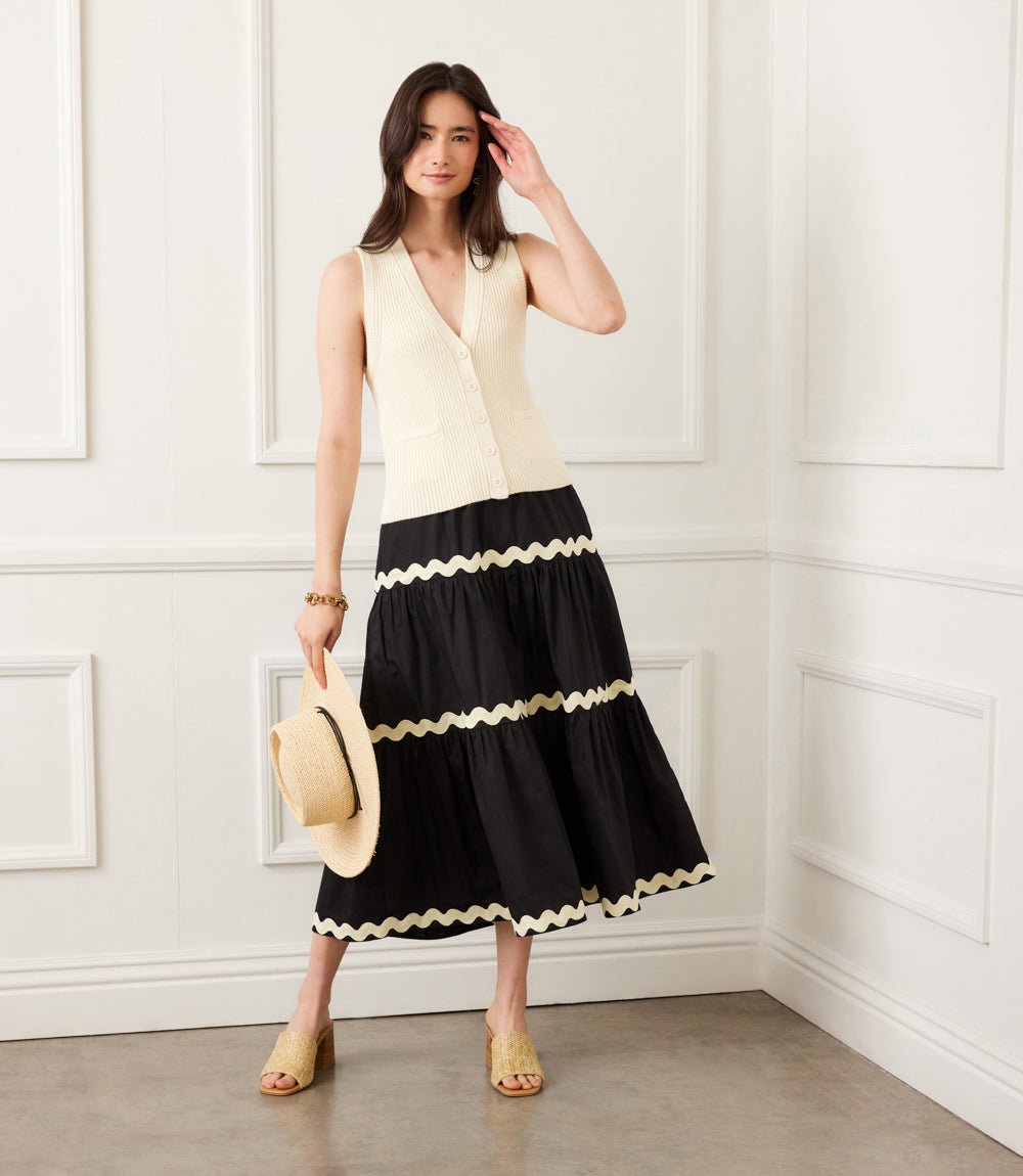 Ribbed Button Sweater Vest