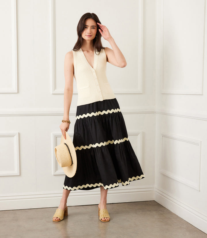 Ribbed Button Sweater Vest