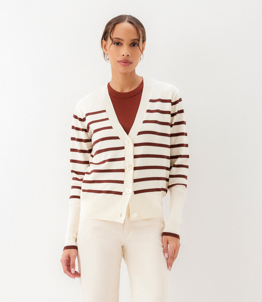 Stripe Cardigan Sweater