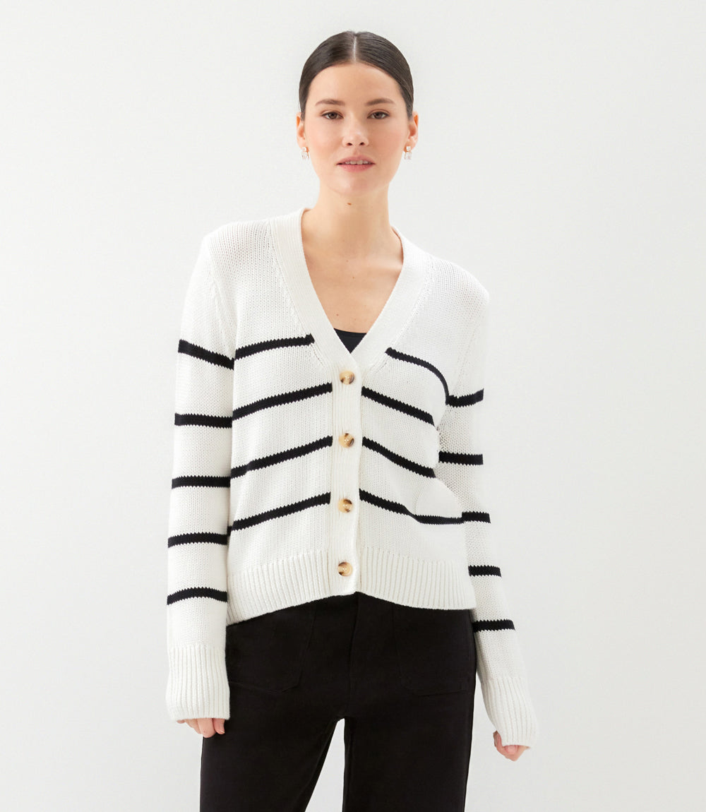Stripe Cardigan Sweater