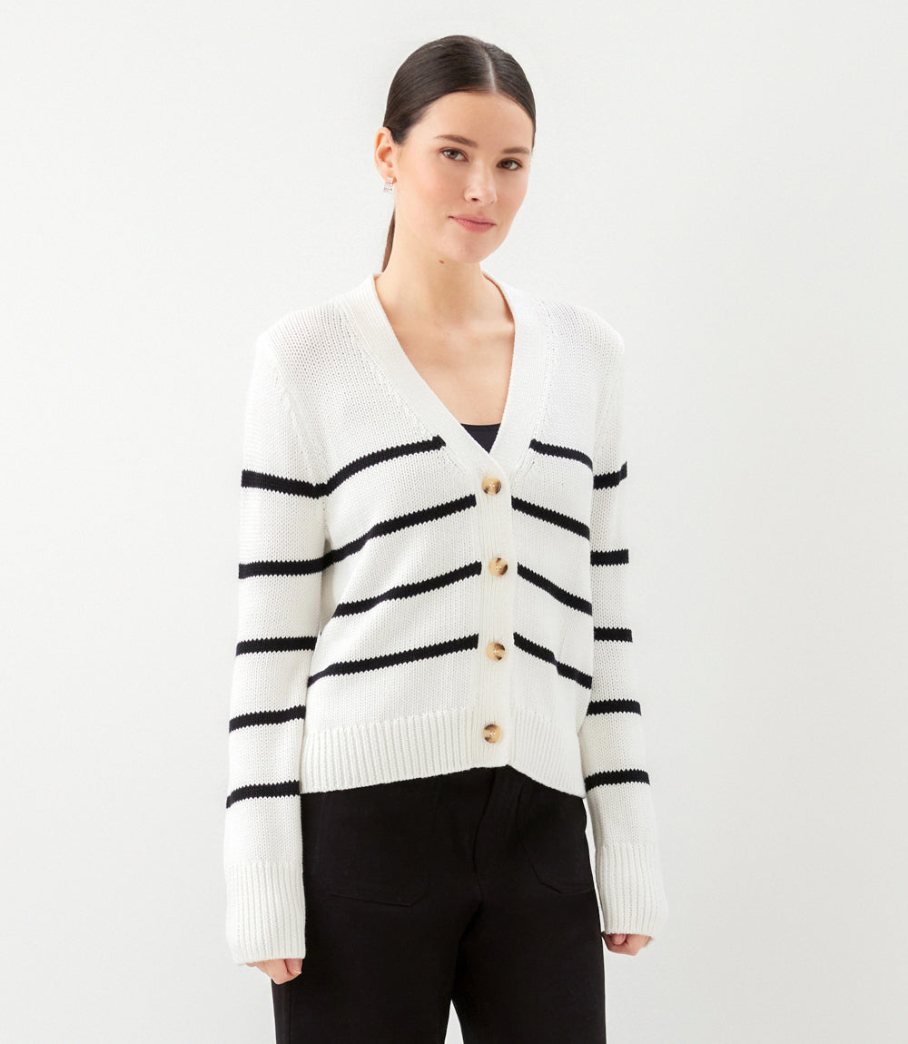 Stripe Cardigan Sweater