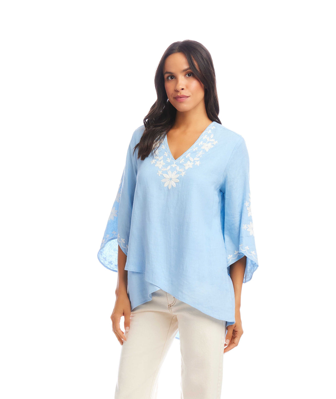 Bracelet Sleeve Embroidered Asymmetric Top