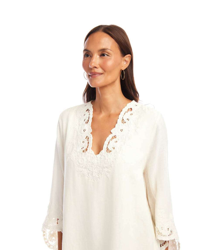 Bracelet Sleeve Embroidered Asymmetric Top