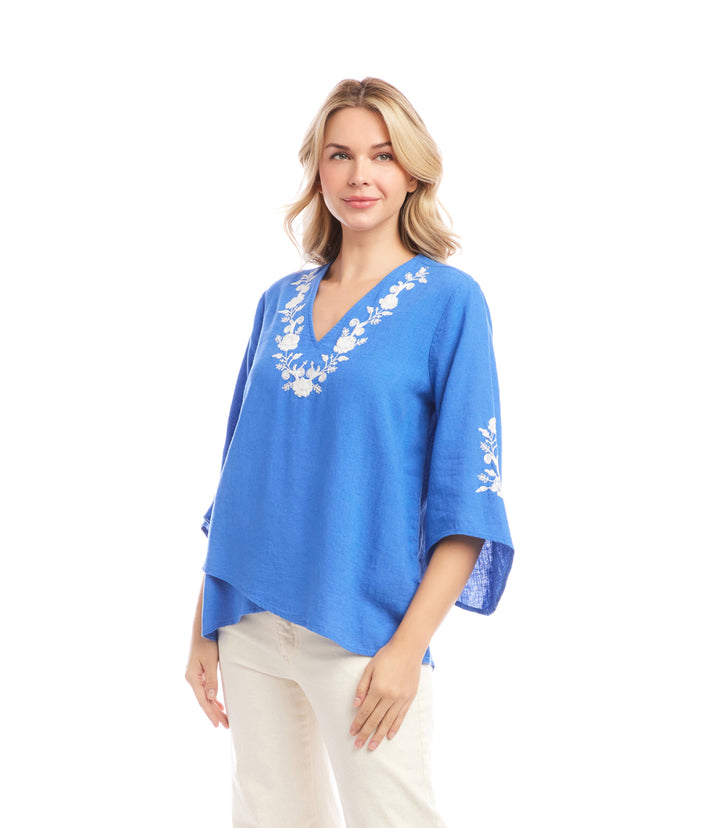 Bracelet Sleeve Embroidered Asymmetric Top