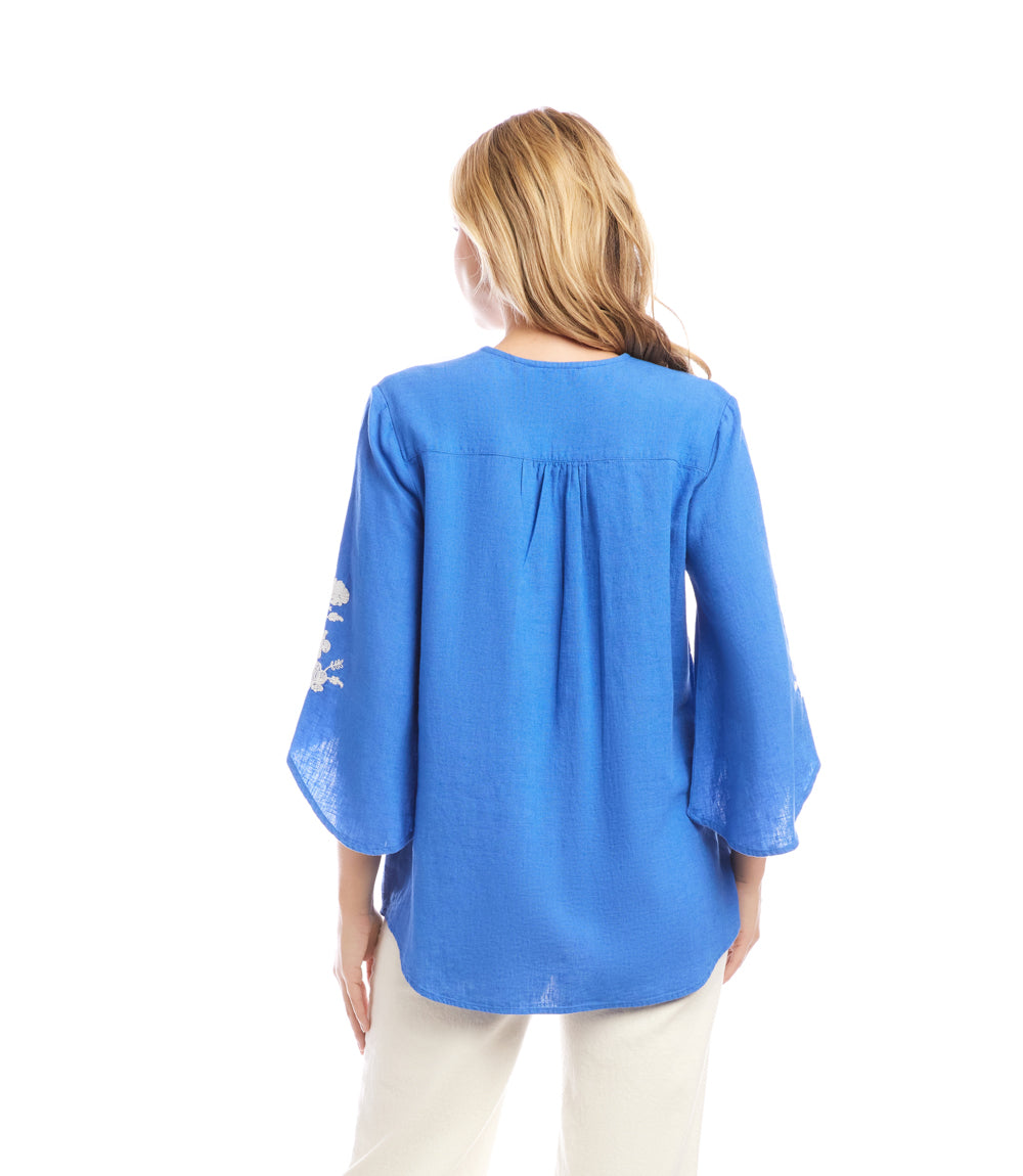 Bracelet Sleeve Embroidered Asymmetric Top