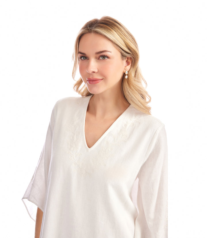 Bracelet Sleeve Embroidered Asymmetric Top