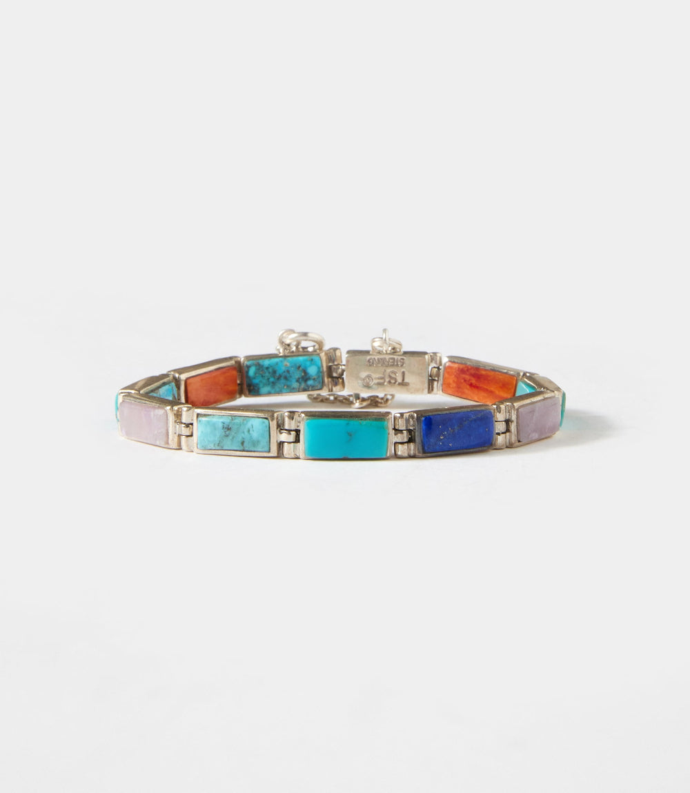 Reversible Turquoise & Multi Color Link Bracelet