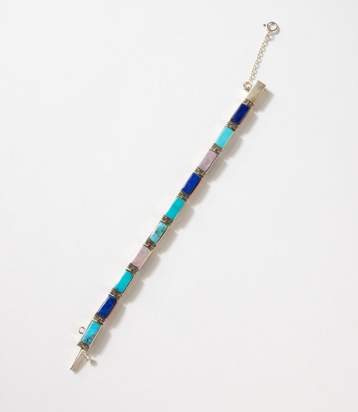 Reversible Turquoise & Multi Color Link Bracelet