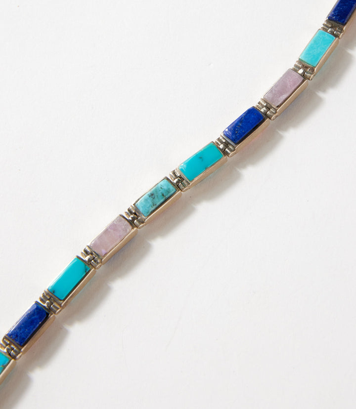 Reversible Turquoise & Multi Color Link Bracelet