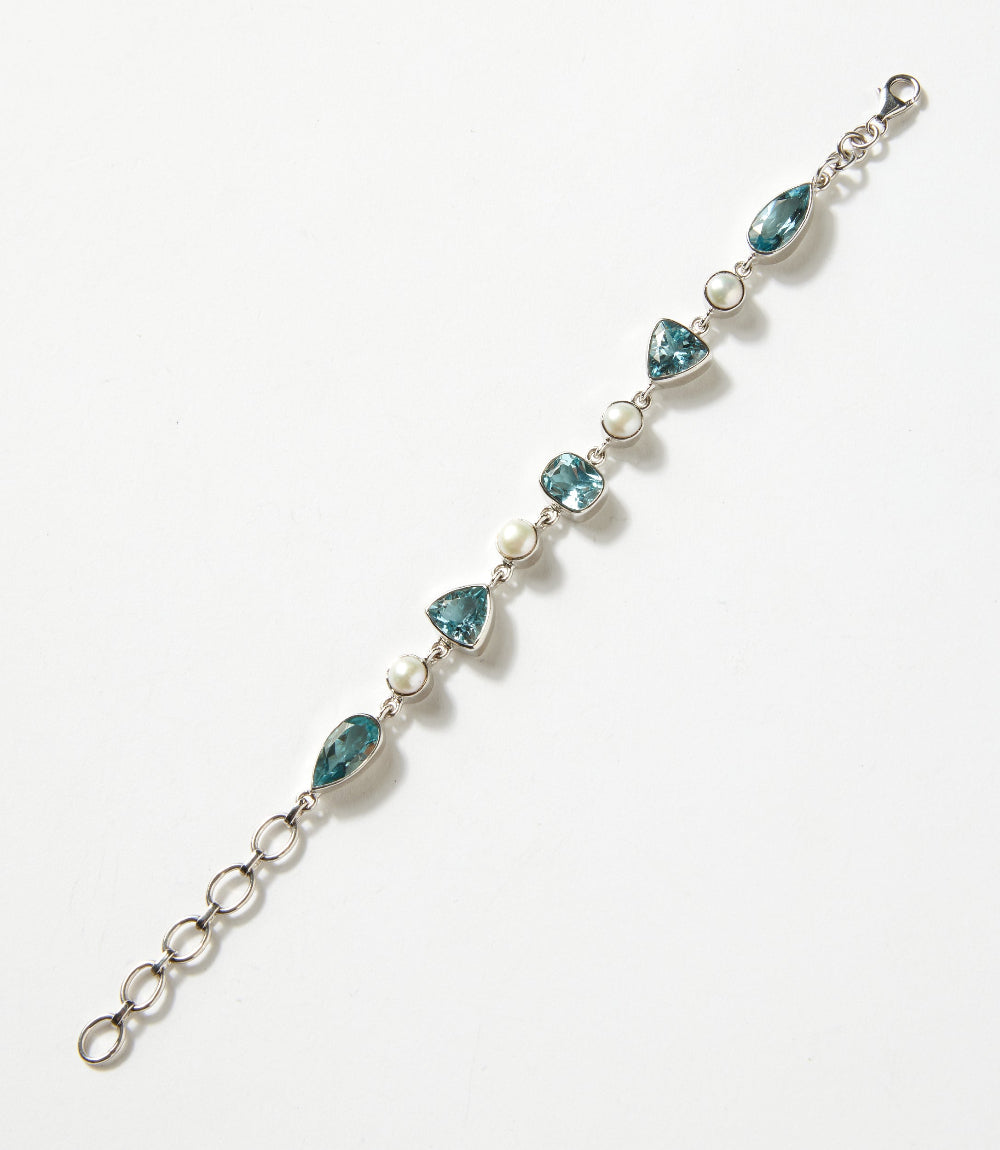Blue Topaz And Pearl Bracelet