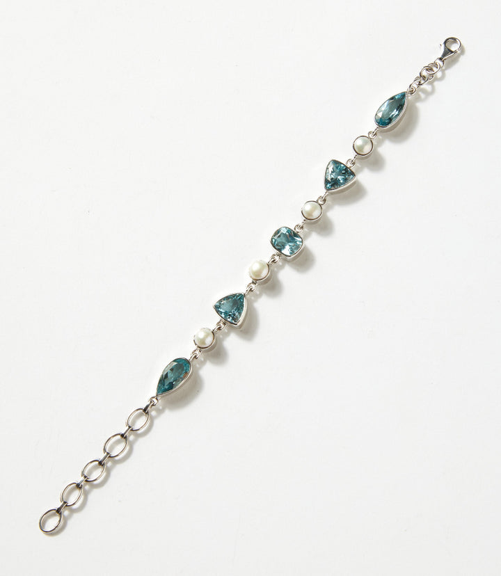 Blue Topaz And Pearl Bracelet