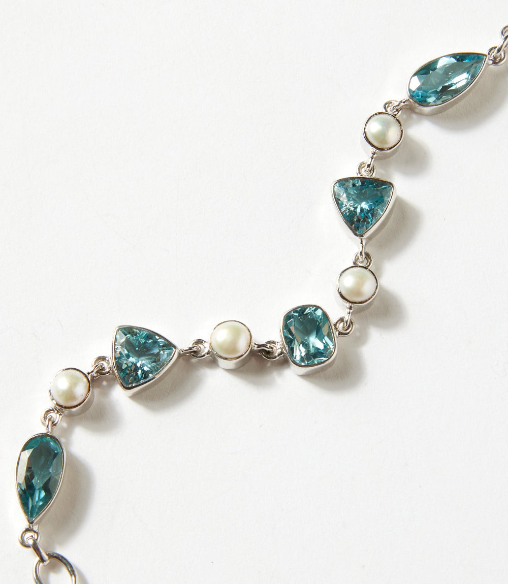 Blue Topaz And Pearl Bracelet