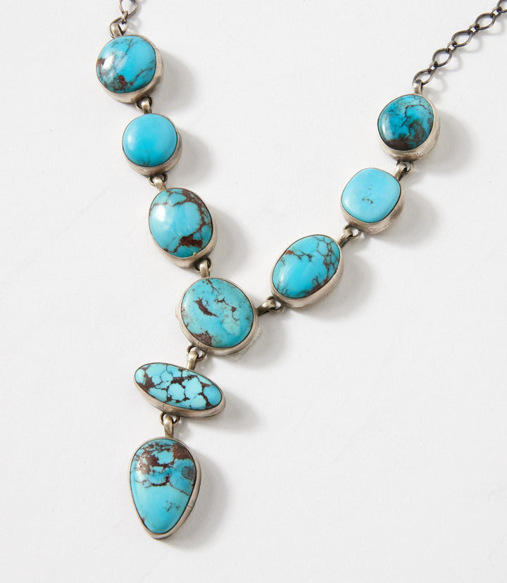 Egyptian Turquoise Lariat Necklace And Earring Set