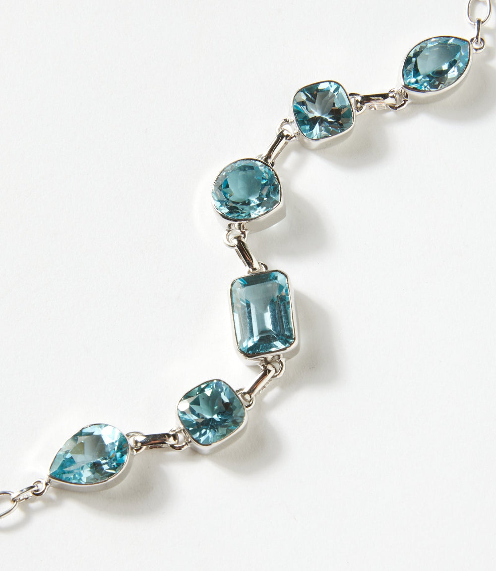 Blue Topaz Link Bracelet