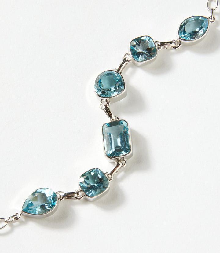 Blue Topaz Link Bracelet