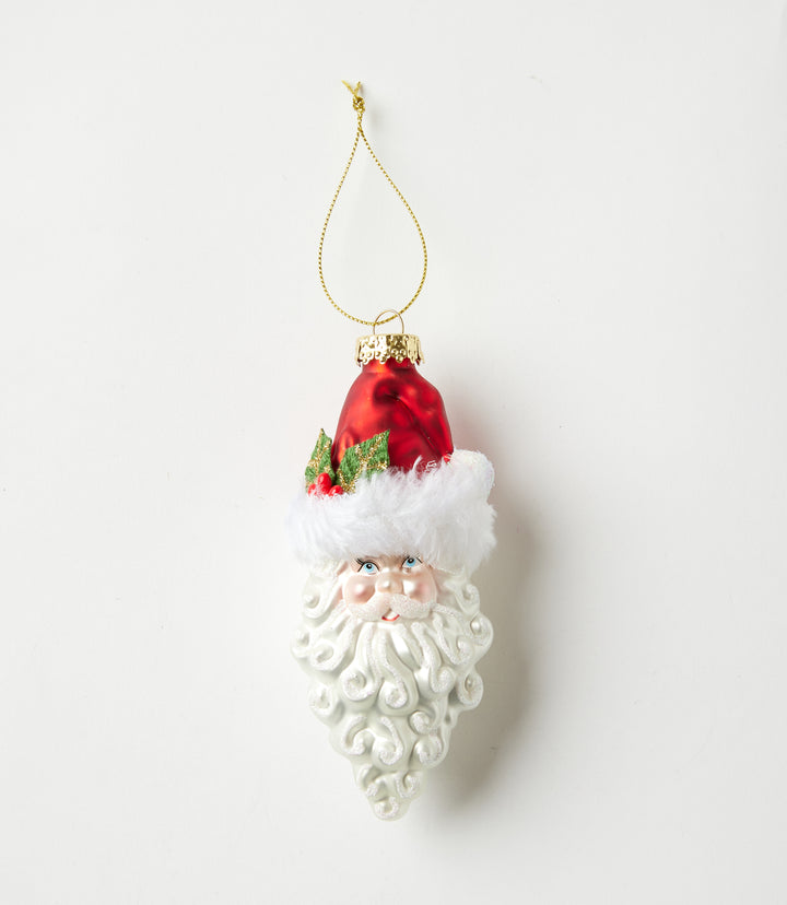 Tall Hat Santa Glass Ornament
