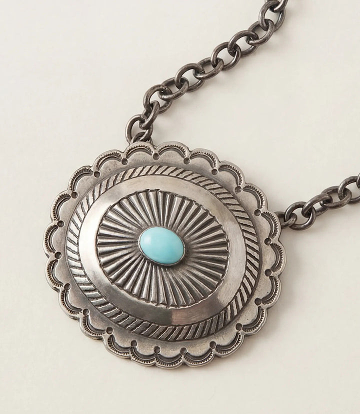 Embellished Sterling Silver Turquoise Necklace