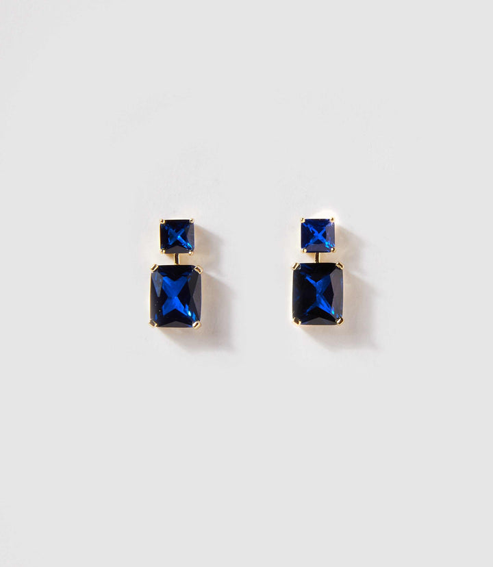 Princess Cut Drop Earrings