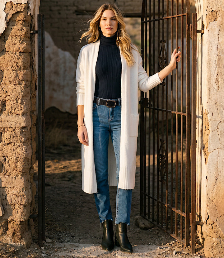 Long Open Front Cardigan Sweater