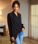 Contrast Double Layer Wrap Top
